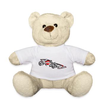 Racing Car Illustration Motorsport Design - Teddy Bear - white - Front