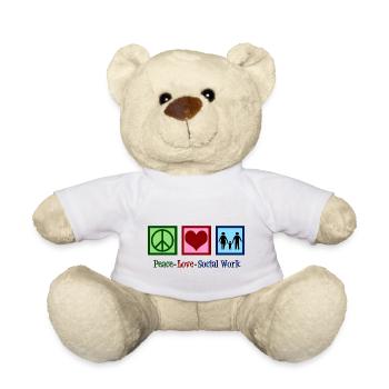 Peace Love Social Work - Teddy Bear - white - Front