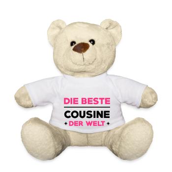 Cousin / Cousine / Vetter / Bruder / Tante / Onkel - Teddy - Weiß - Vorne