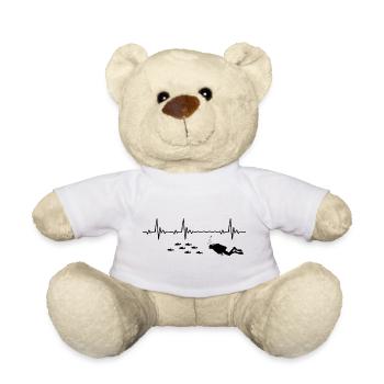 Plongeur plongeur Poissons Heartbeat Fréquence Puls - Nounours - blanc - Devant