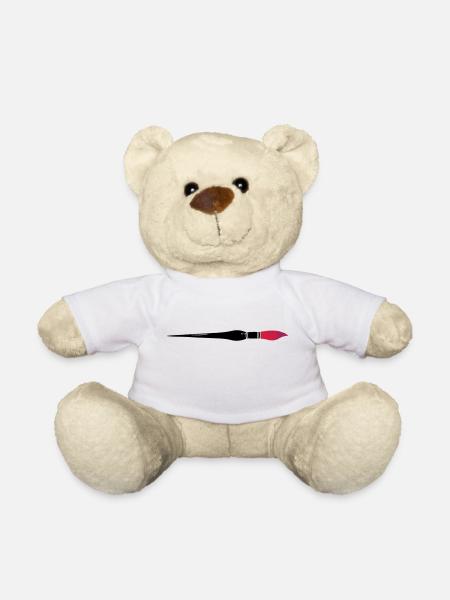Artist tool brush / paint brush (3c) - Teddy Bear - white