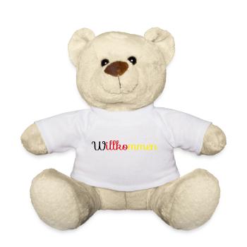 Deutschland Willkommen Flagge Patriot Geschenk - Teddy - Weiß - Vorne