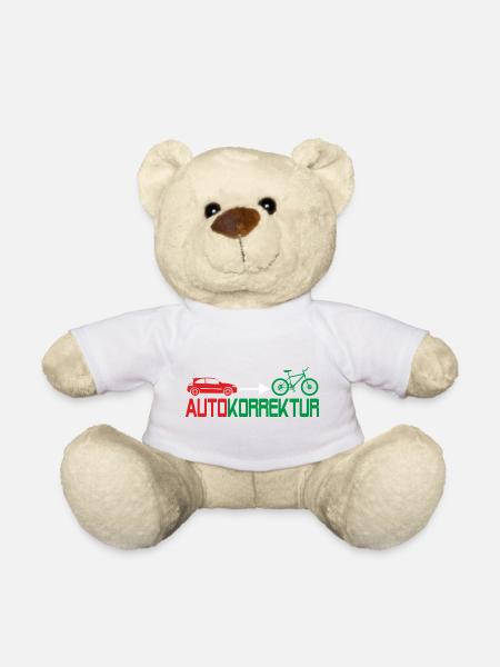 Autokorrektur Auto Fahrrad Umweltschutz - Teddy - Weiß