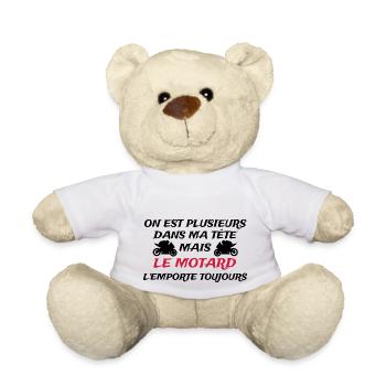 on est plusieurs dans ma tête mais le motard - Nounours - blanc - Devant