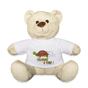 toujours a fond tortue dessin slogan humour - Nounours - blanc - Devant