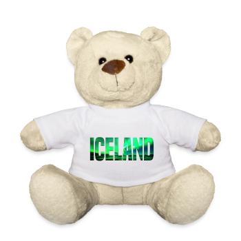 Iceland – Nordlicht Typografie - Teddy - Weiß - Vorne