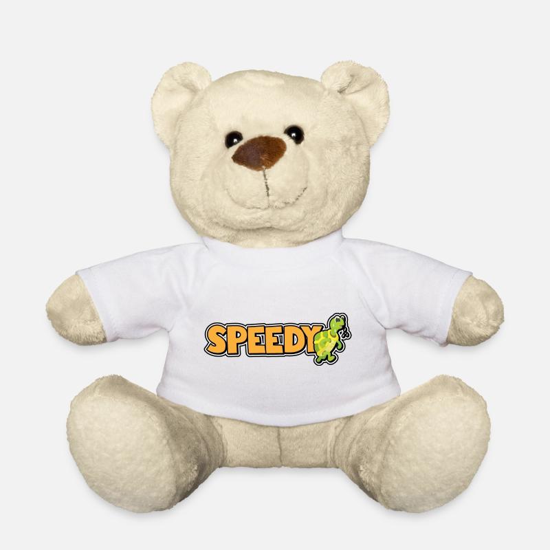 Speedy - Fast Turtle - Teddy Bear - white