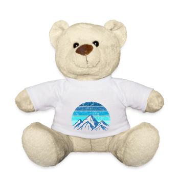 Blaue Berge Abstrakt - Teddy - Weiß - Vorne