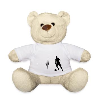 Footballer's heartbeat (logo large, black) - Teddy Bear - white - Front