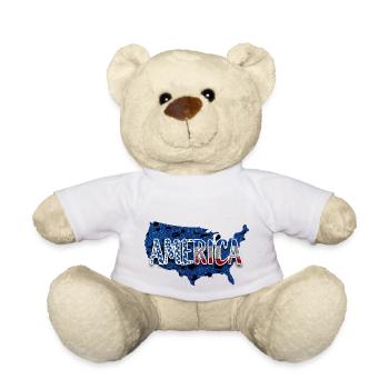 USA Karte Glitter - Teddy - Weiß - Vorne