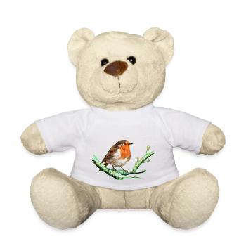 Oiseau - Rouge Gorge - Nounours - blanc - Devant