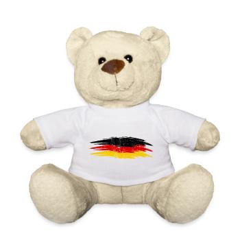 Deutsche Flagge Pinsel - Teddy - Weiß - Vorne