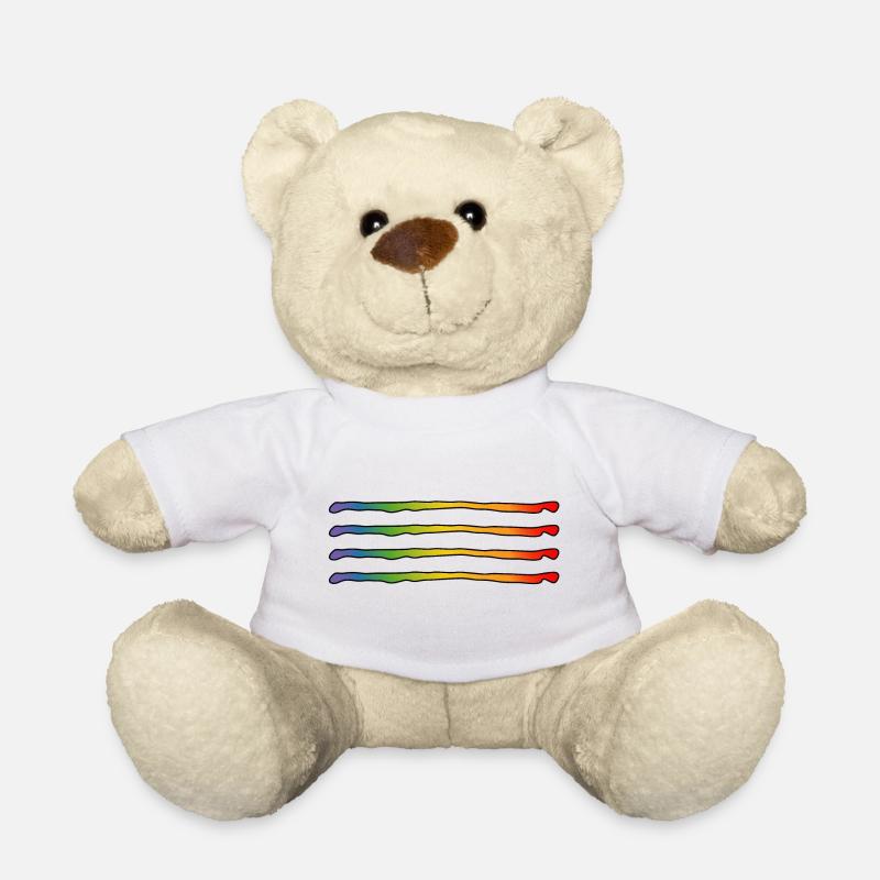 Regenbogen lines LGBT lgbtqi queer lgbt csd tshirt - Teddy - Weiß