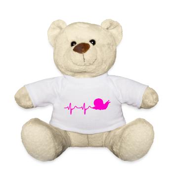 Funny snail heartbeat slime trail snail - Teddy Bear - white - Front