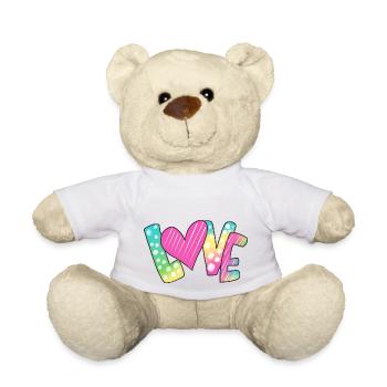 Liebe kunterbunt - Teddy - Weiß - Vorne
