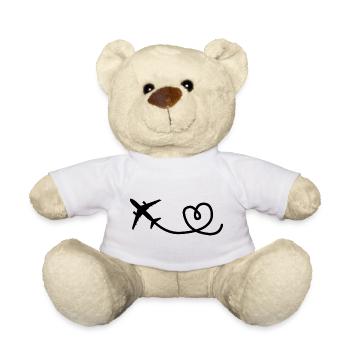 Traveling Lover Cute Airplane Traveler Vacationer - Teddy Bear - white - Front