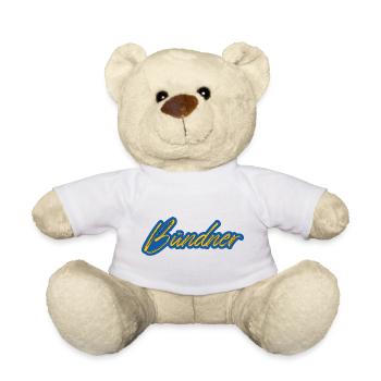 Bündner Schriftzug gelb-blau stilisiert - Teddy - Weiß - Vorne
