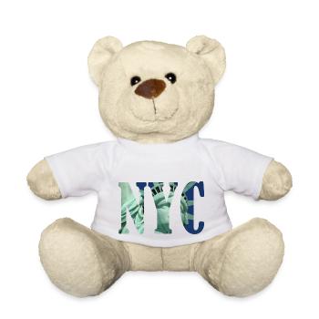 NYC Typografie mit Freiheitsstatue - Teddy - Weiß - Vorne