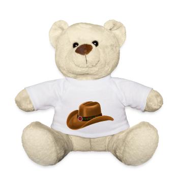 Cowboy Hat - Teddy Bear - white - Front