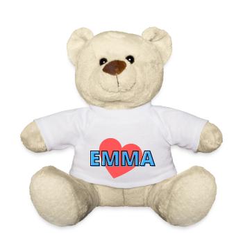 EMMA Name - Teddy Bear - white - Front