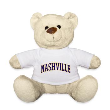 Nashville College Style Logo - Teddy Bear - white - Front