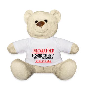 Informatiker Lustig Spruch Programmierer Geschenk - Teddy - Weiß - Vorne