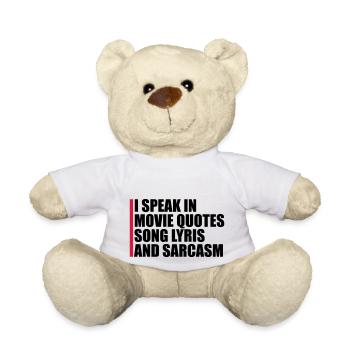 speak lyrics and sarcasm - Teddy Bear - white - Front