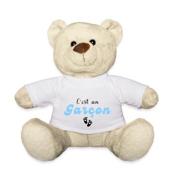 C'est un garçon-annonce grossesse - Nounours - blanc - Devant