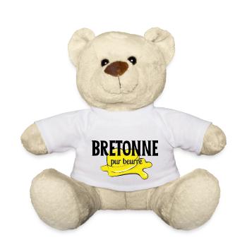 Bretonne pur beurre | Cadeau femme drôle - Nounours - blanc - Devant