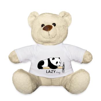 Fauler Panda. Fauler Tag - Teddy - Weiß - Vorne