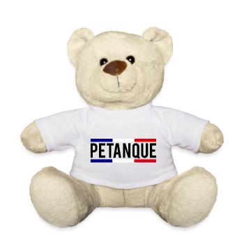 Pétanque Boule Boccia Frankreich Fahne Spieler - Teddy - Weiß - Vorne