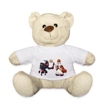 Saint Nicolas VS Krampus - Nounours - blanc - Devant