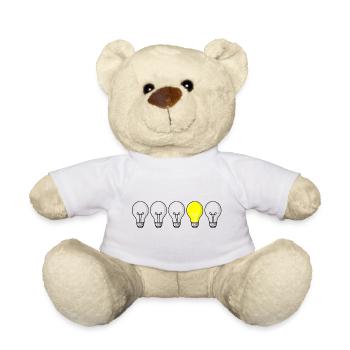5 Glühbirnen - Licht aufgehen - Teddy - Weiß - Vorne