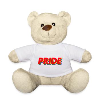 Couleurs arc-en-ciel Pride 3D - Nounours - blanc - Devant