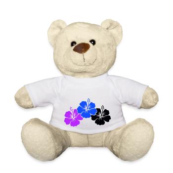 Hibiscus Flowers - Teddy Bear - white - Front