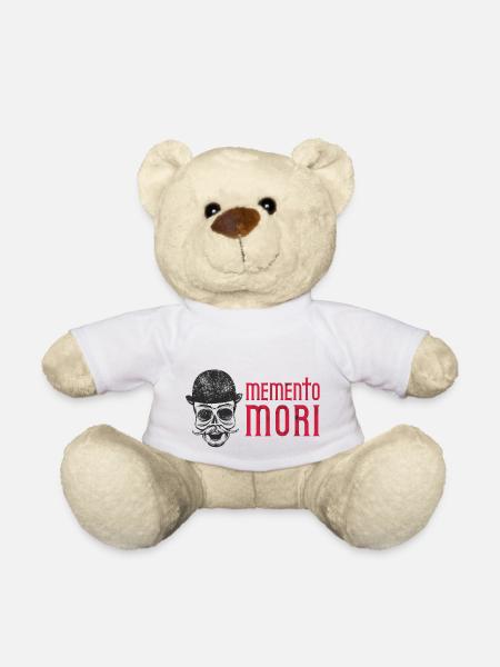 Memento mori / Latin quotation - Teddy Bear - white
