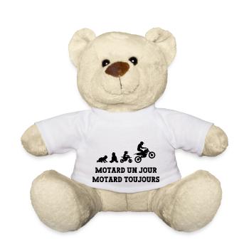 motard un jour motard toujours - Nounours - blanc - Devant