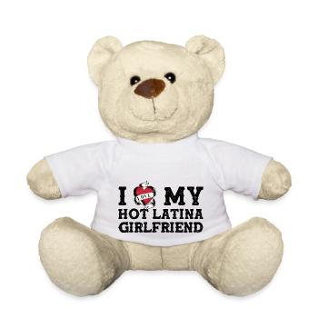 J’aime ma petite amie latine chaude - Je cœur mon - Nounours - blanc - Devant