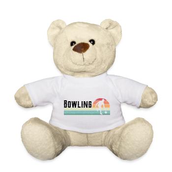 Bowler Bowling Sport Rétro Vintage - Nounours - blanc - Devant
