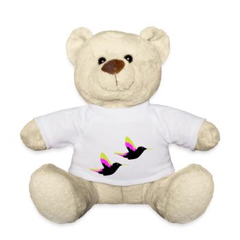 Hummingbird Birds - Teddy Bear - white - Front