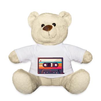 Musique rétro : Cassette - Nounours - blanc - Devant