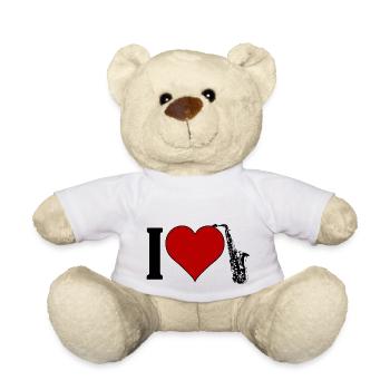I ♥️ Saxophone | I Love Saxophone - Teddy Bear - white - Front
