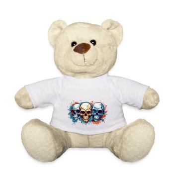 Cool Colourful Vector Skulls - Teddy Bear - white - Front