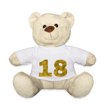 Anniversaire 18 ans - Nounours - blanc - Devant