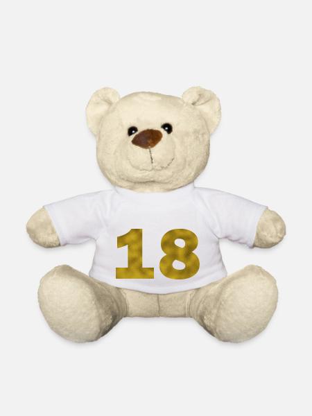 Anniversaire 18 ans - Nounours - blanc