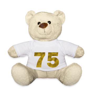 Birthday 75 years - Teddy Bear - white - Front