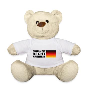 Einigkeit Recht Freiheit Deutschland Flagge LGBTQ - Teddy - Weiß - Vorne