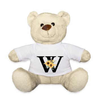 Sunflower floral w - Teddy Bear - white - Front