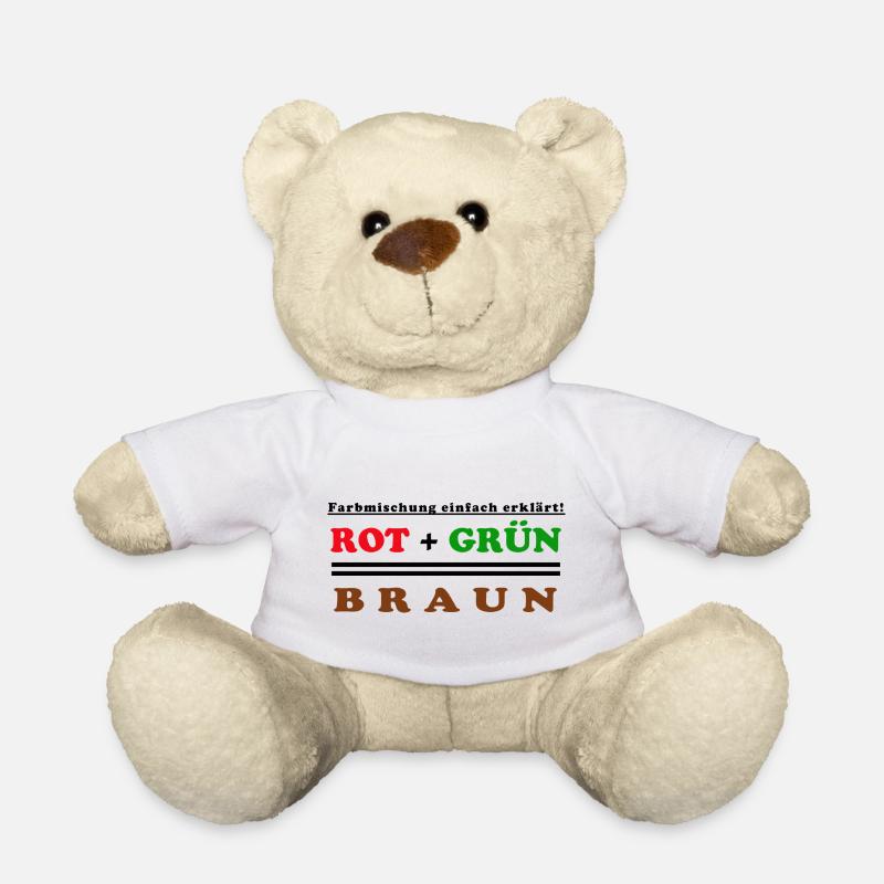 rot + grün = braun - Teddy - Weiß
