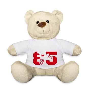 Moto 85 motard - Nounours - blanc - Devant